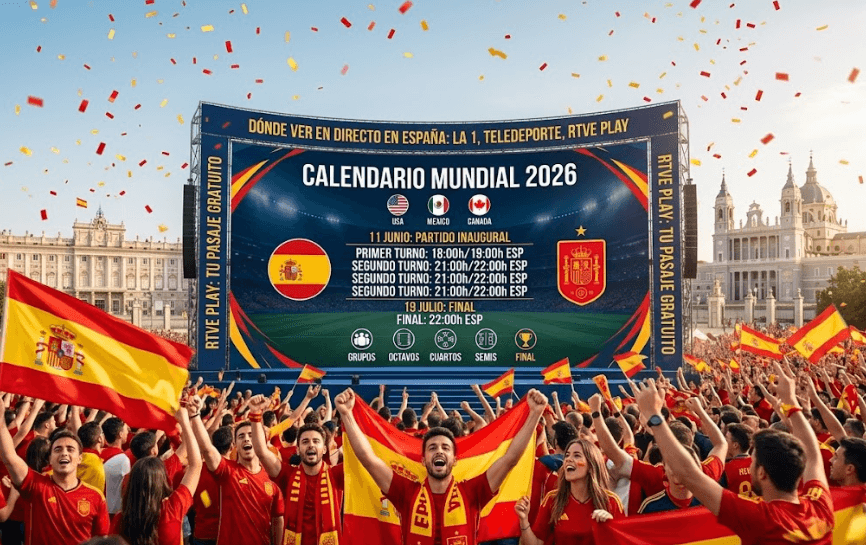 Estadio de fútbol lleno de aficionados durante el Mundial 2026